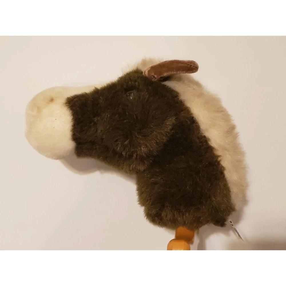 Merrythought Ironbridge Shrops Hobby Horse Toy Wooden Wheels Plush England